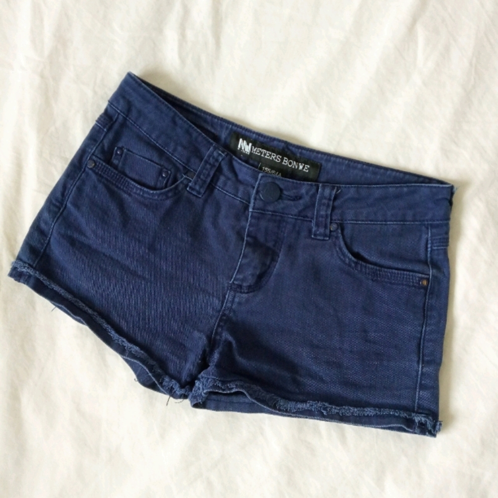 Navy Blue Denim Shorts